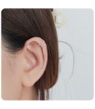 Double Stone Set Dual Ring with Ball Ear Cuff EC-201b (1.2)
